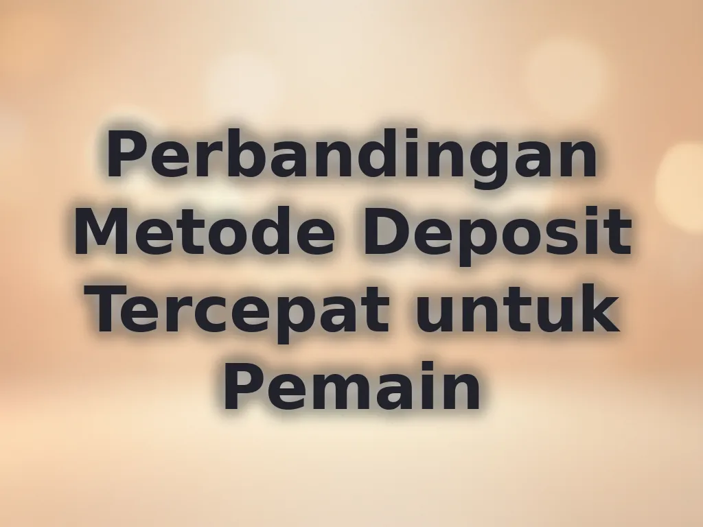Perbandingan Metode Deposit Tercepat untuk Pemain